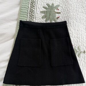Zara Black Knit Skirt with Pockets